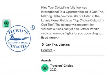 TRIPADVISOR TRAVELLER’S CHOICE AWARDS 2023